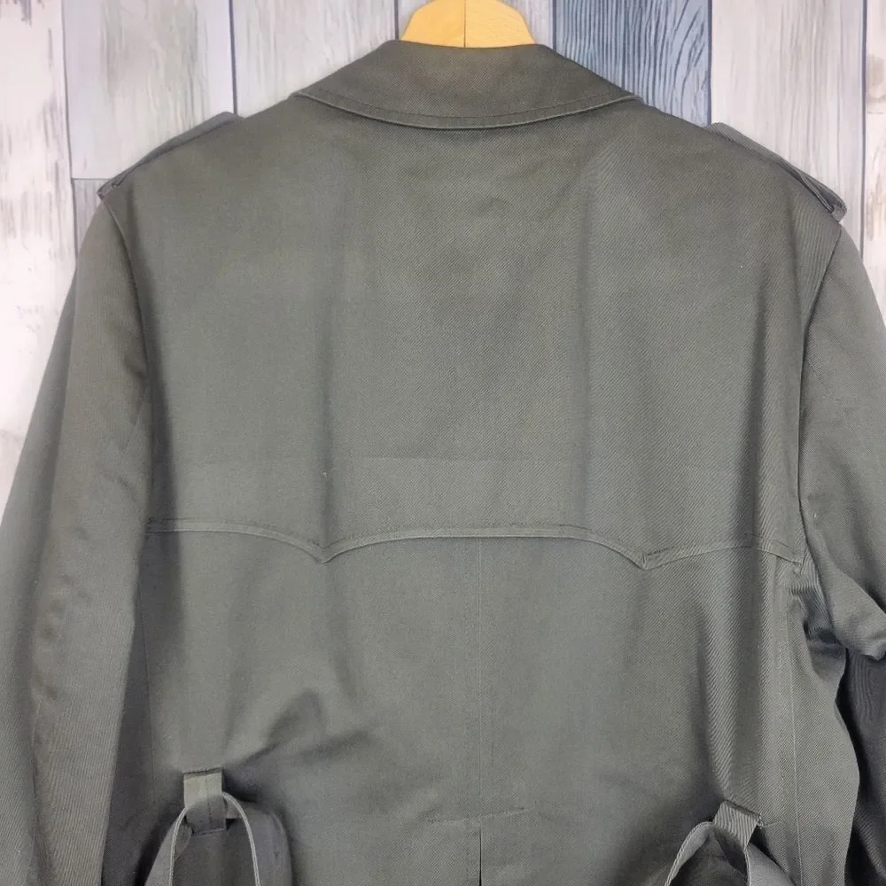 Vintage Christian Dior Monsieur Green Trench Coat with Belt size 40R